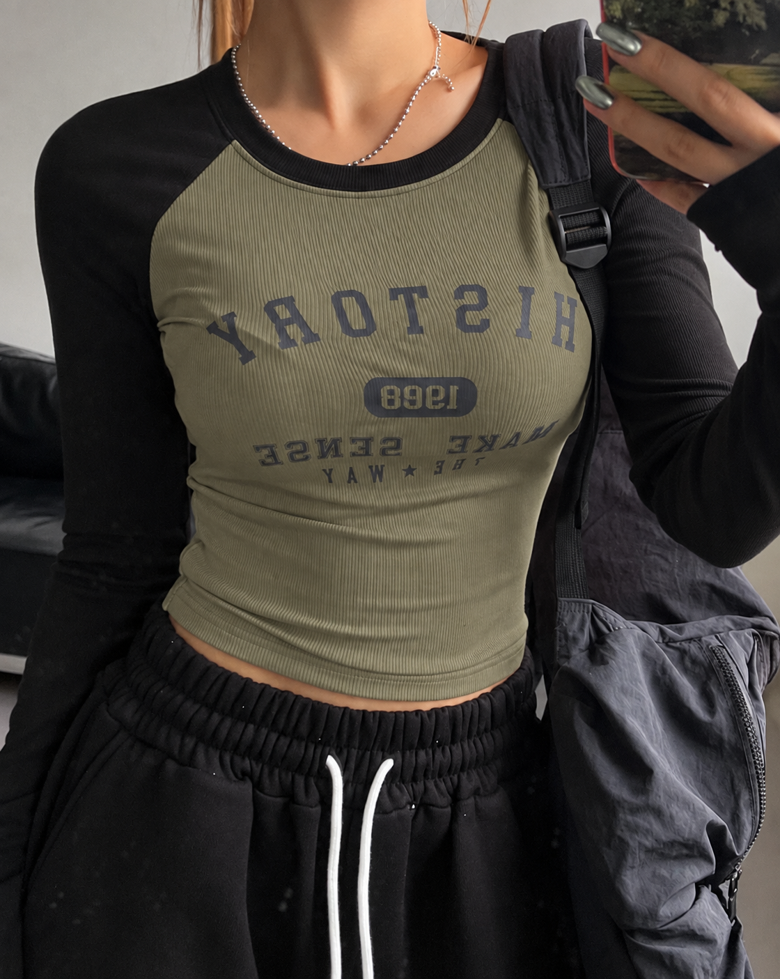 Raglan Round Neck T-Shirt – History Print