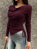 Ruffle Asymmetrical Side Ruched FS
