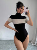 Mock Neck 2 Tone Bodysuit HS