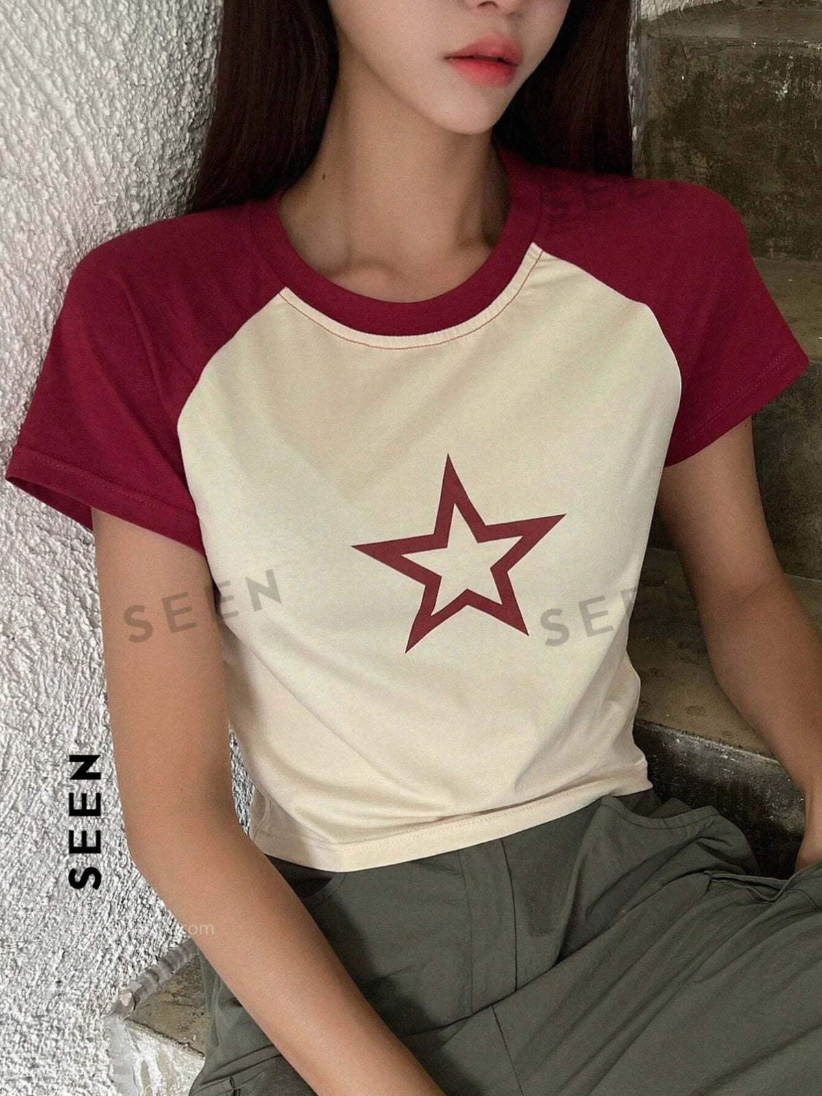 Rib Round Neck Raglan HS