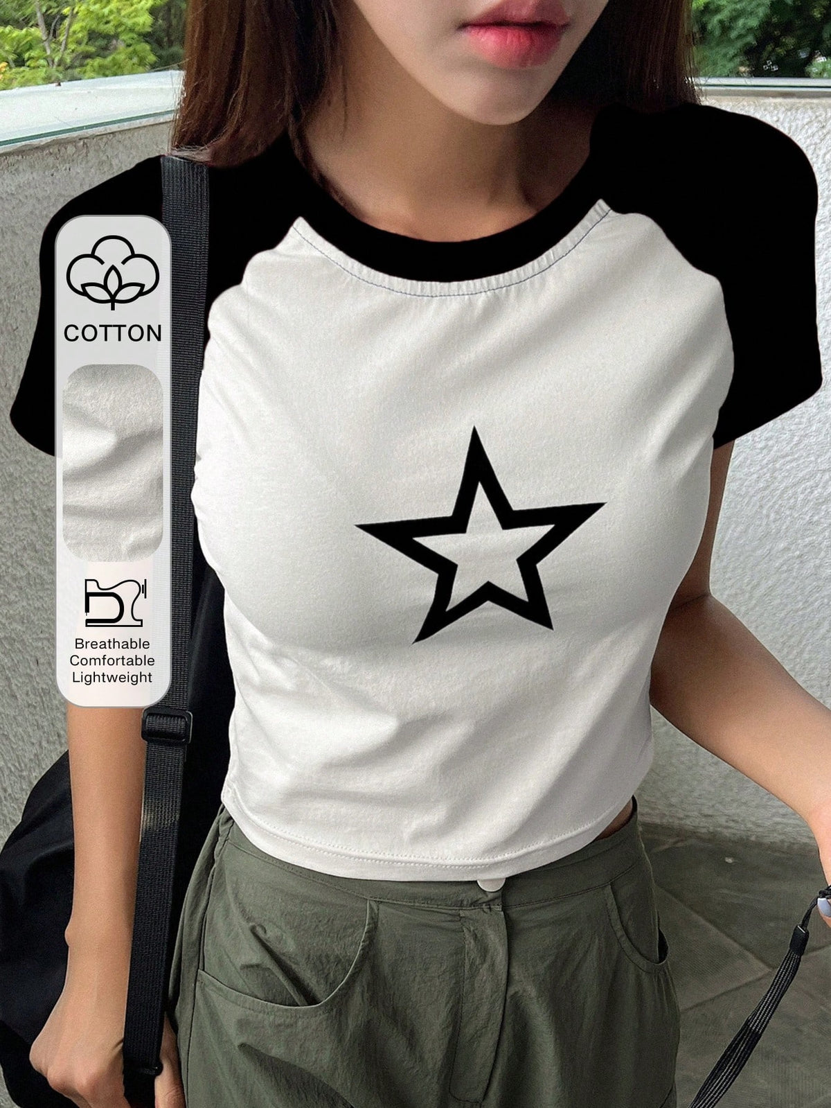 Rib Round Neck Raglan HS