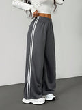 Wide Leg Striped Trousers