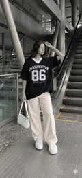 V Neck 2 Tone Oversized Shirt – 86 Washington