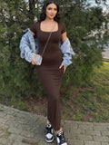 Round Neck Bodycon Dress HS