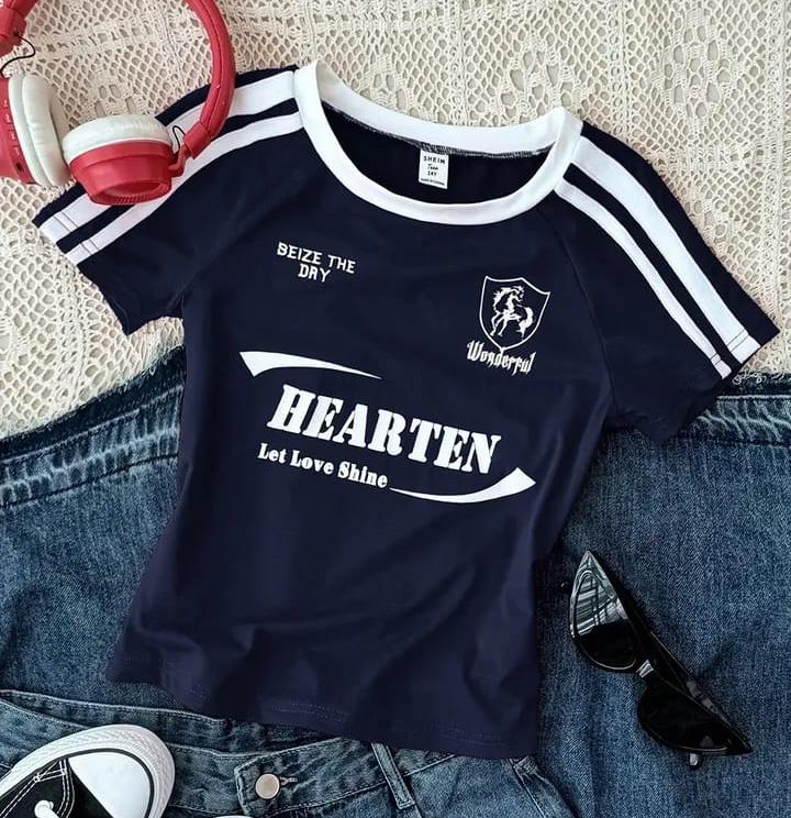 Round Neck Stripes Top HS – Hearten Print