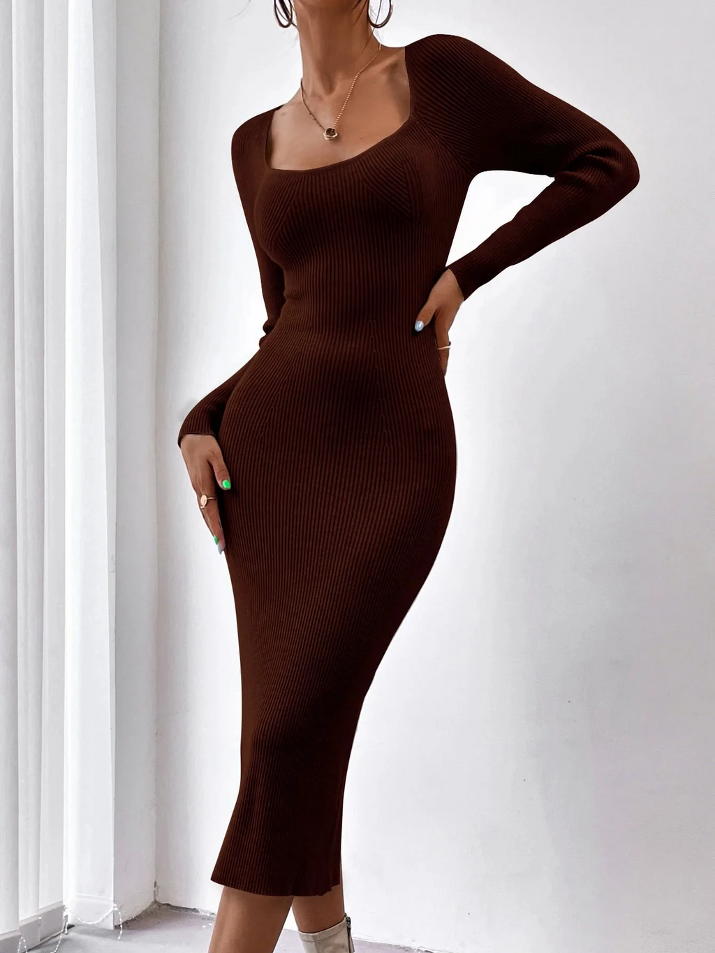 Square Neck Bodycon Dress
