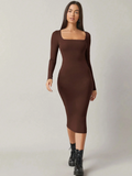 Square Neck Bodycon Dress