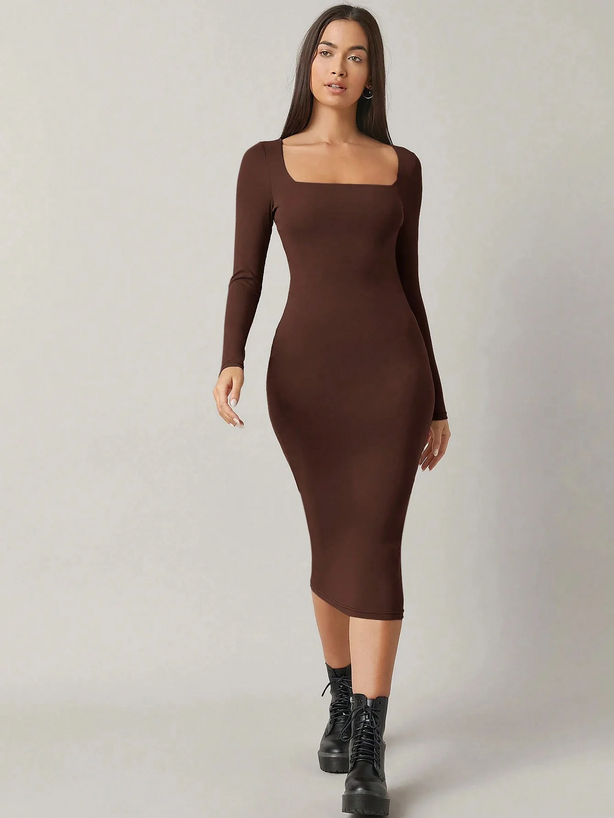 Square Neck Bodycon Dress