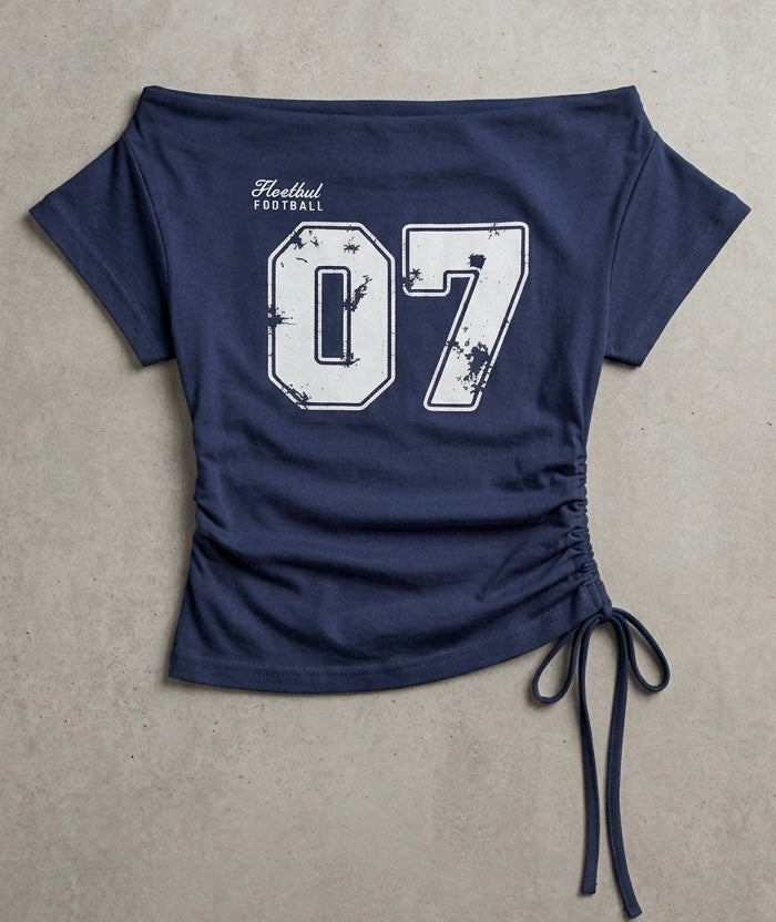 Off-Shoulder Side Ruched Top
