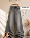 Grey Faded Wide Leg Jeans