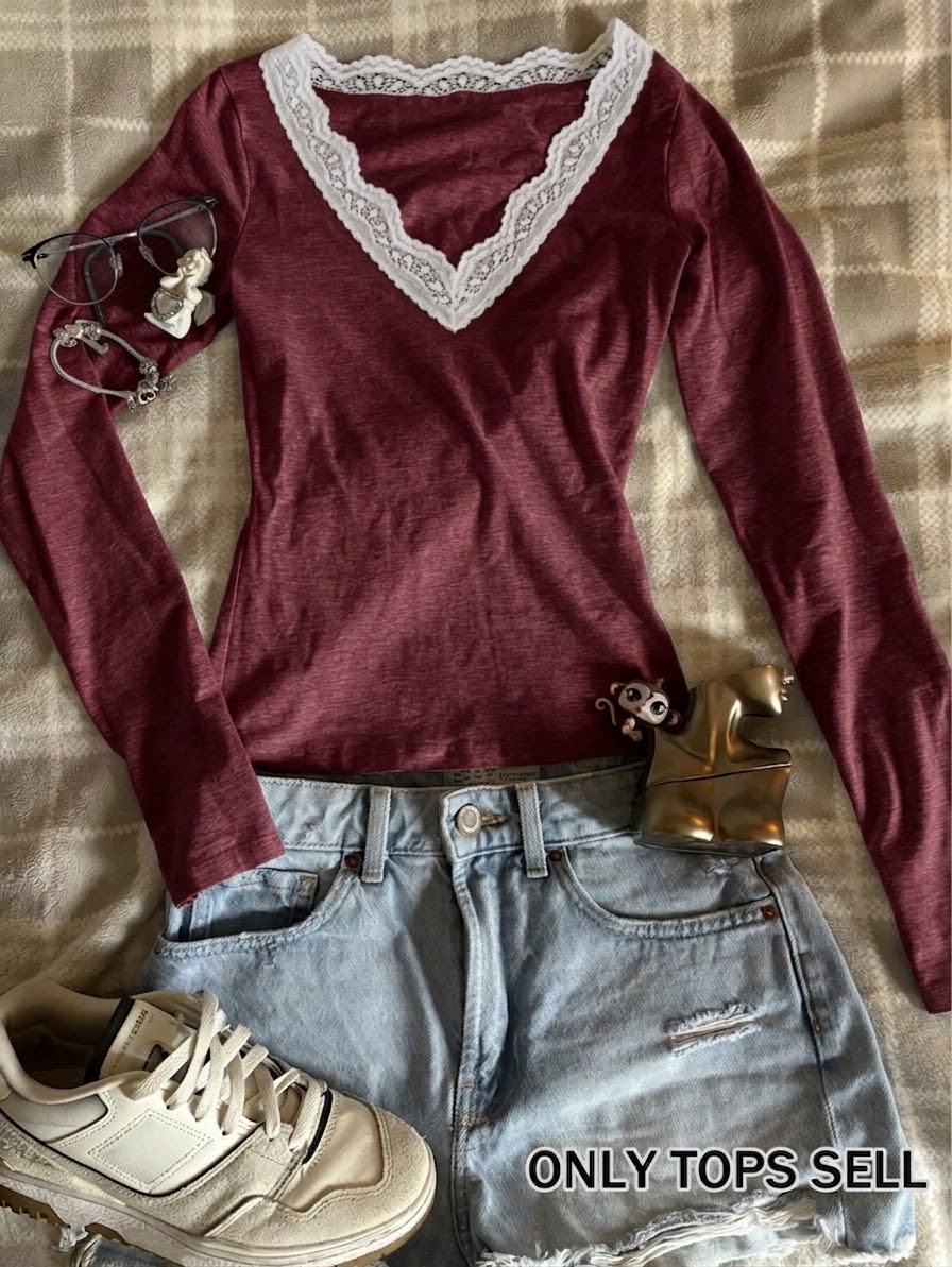 Lace v neck top FS