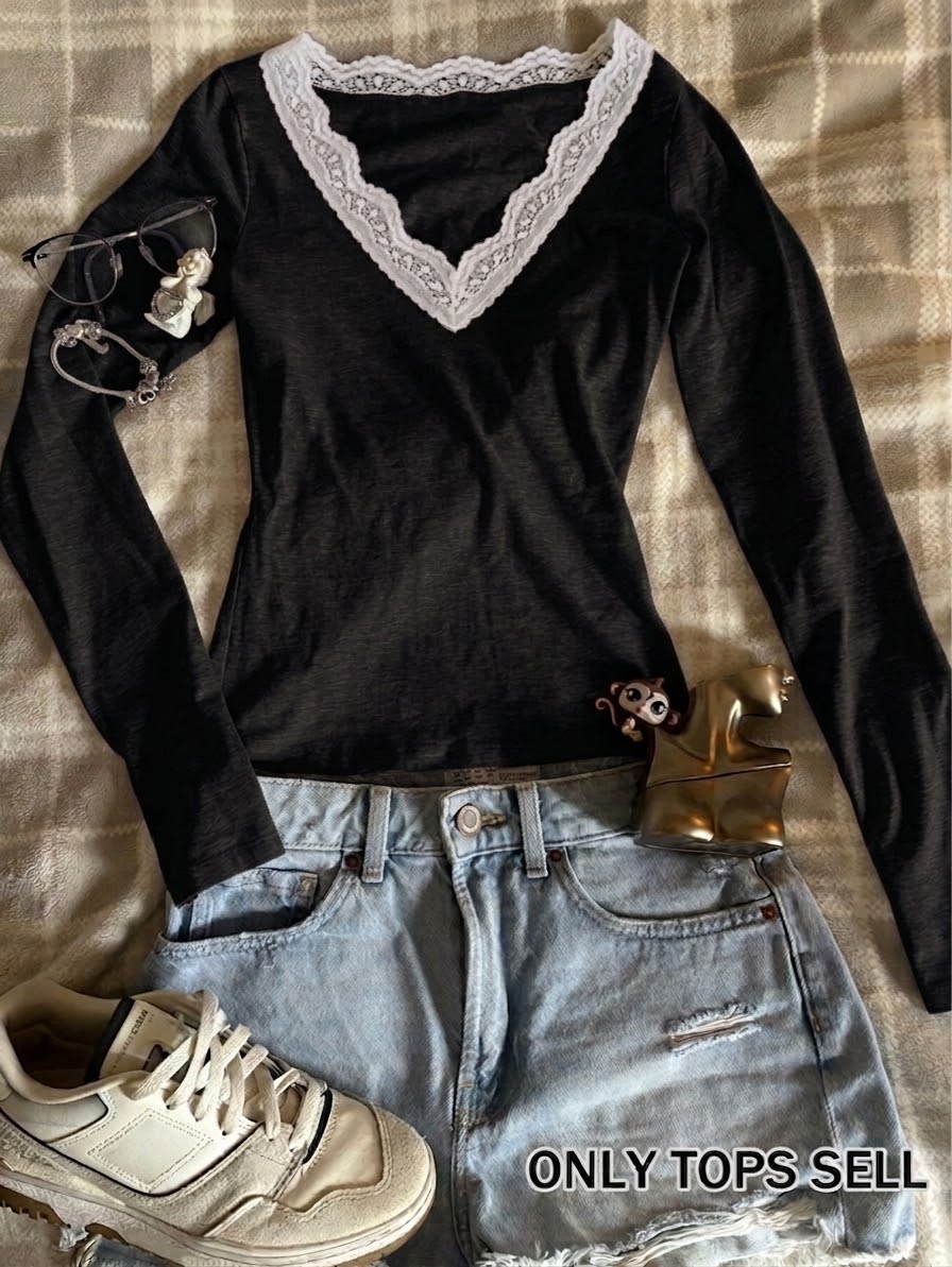 Lace v neck top FS