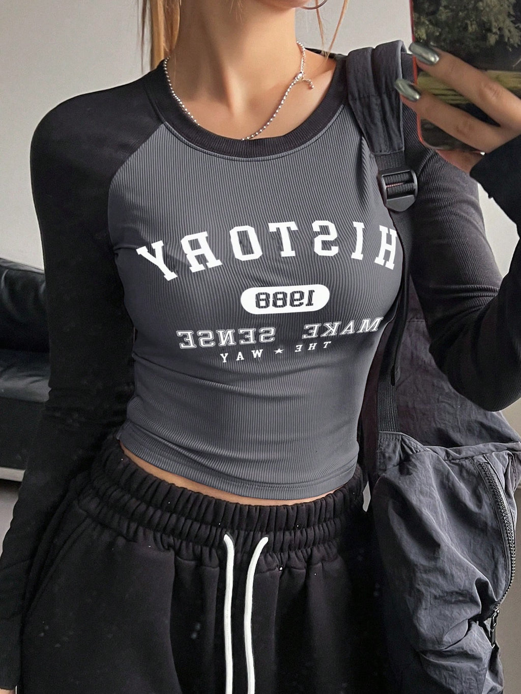 Raglan Round Neck T-Shirt – History Print