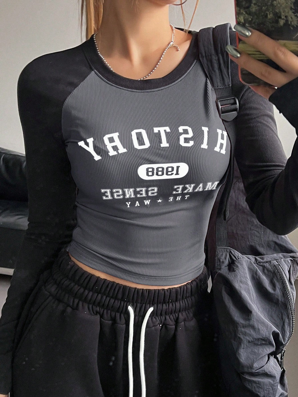 Raglan Round Neck T-Shirt – History Print
