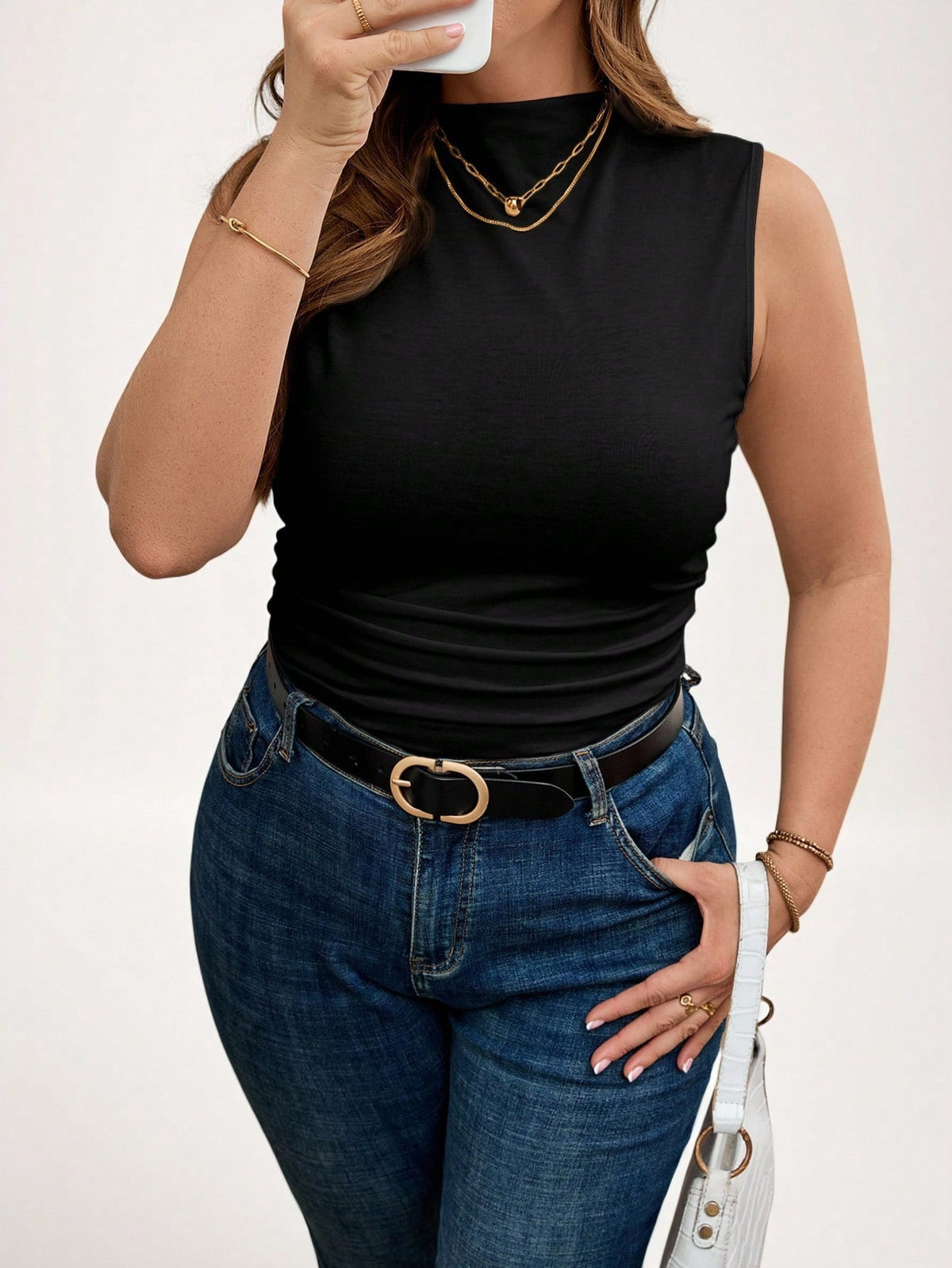 Ruffle Neck Tank Top