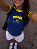 Tone Round Neck Top HS – Brasil Print