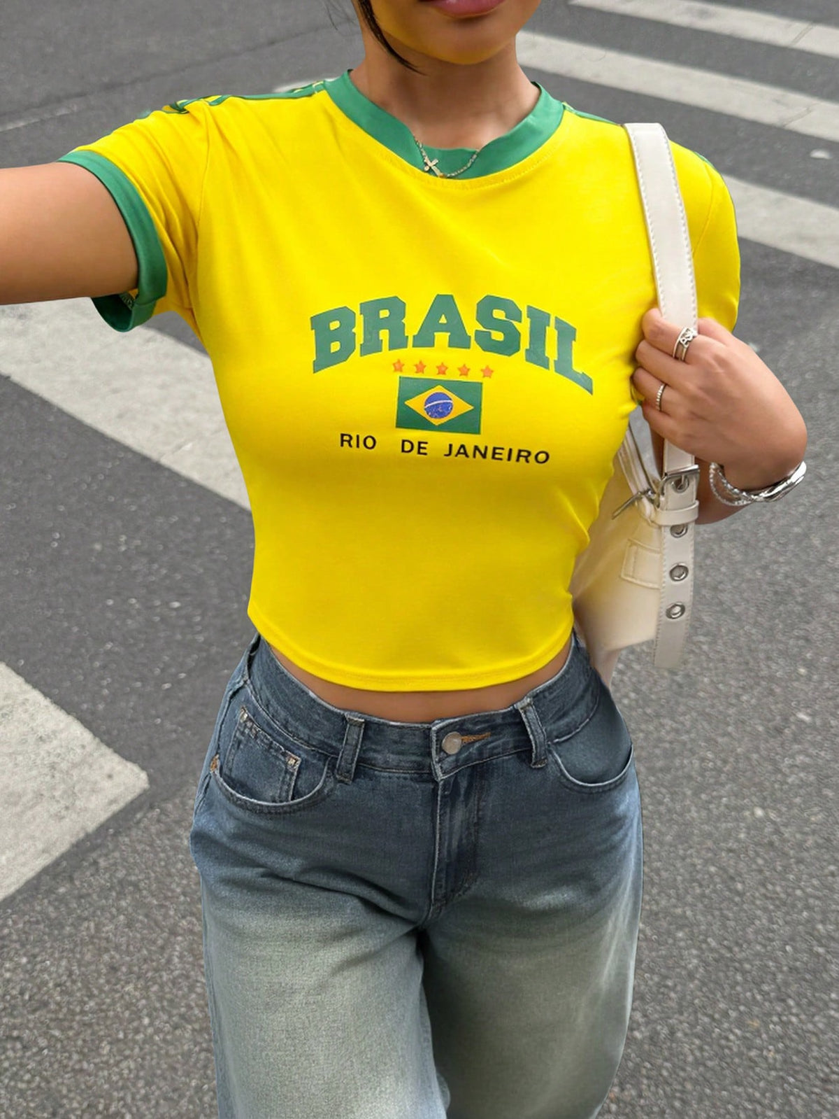 Tone Round Neck Top HS – Brasil Print